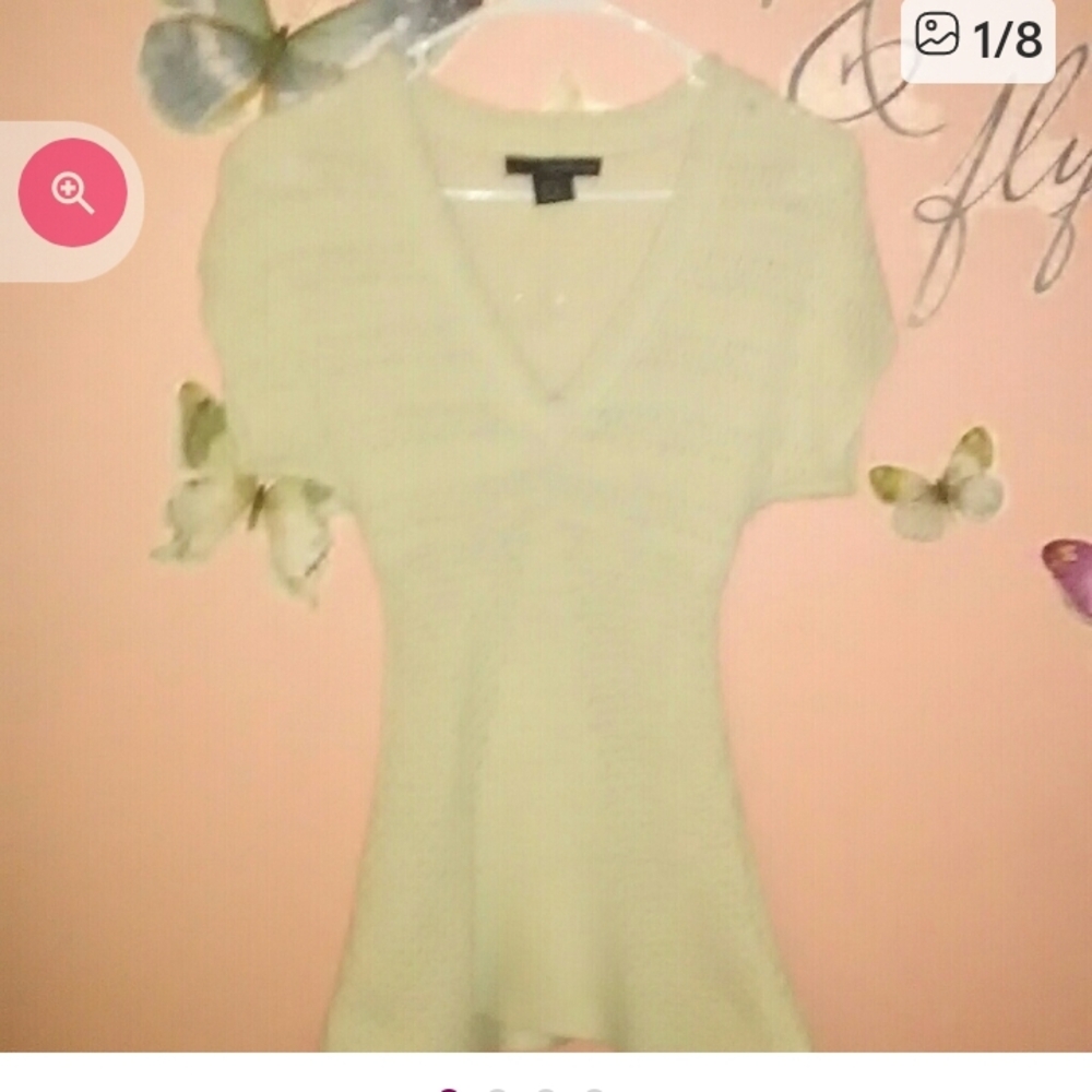 Calvin Klein Cream V-Neck Sweater